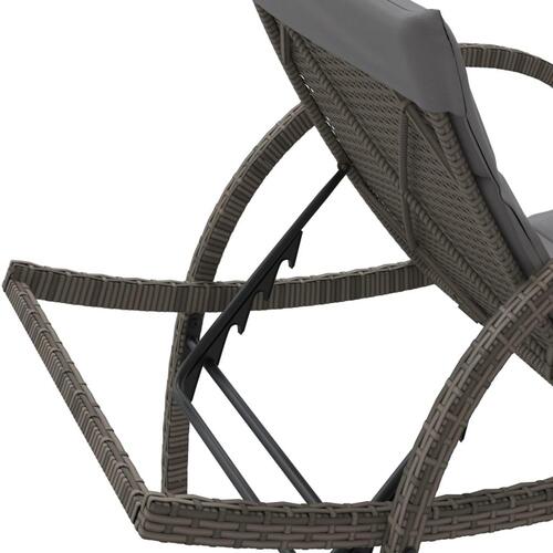 Liggestol med hynde 60x199x42 cm polyrattan grå