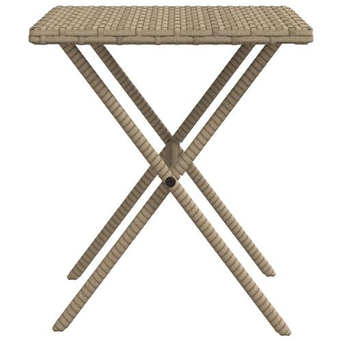 Liggestole 2 stk. med bord polyrattan beige