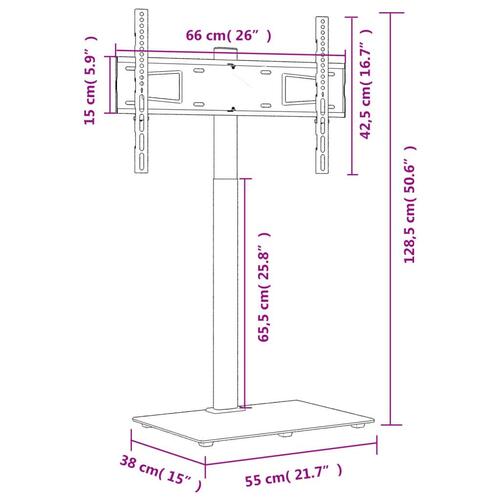 Tv-stativ til hjørne 1 hylde til 32"-65" sort