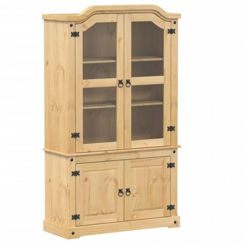 Glasskab Corona 103,5x42x180 cm massivt fyrretræ