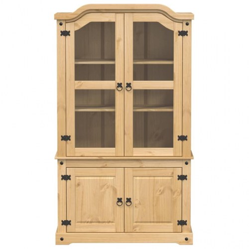 Glasskab Corona 103,5x42x180 cm massivt fyrretræ