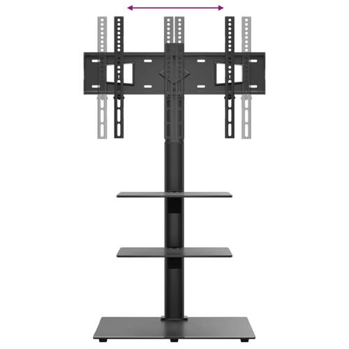 Tv-stativ til hjørne 3 hylder til 32"-65" sort
