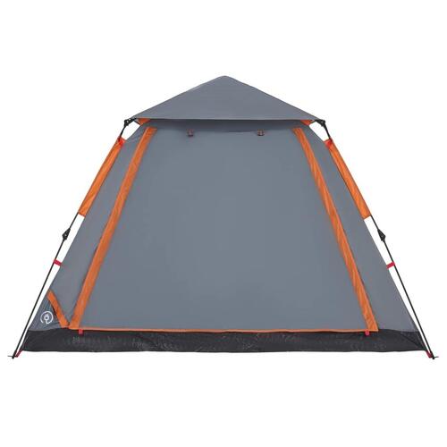 5-personers campingtelt kuppel quick-release grå og orange