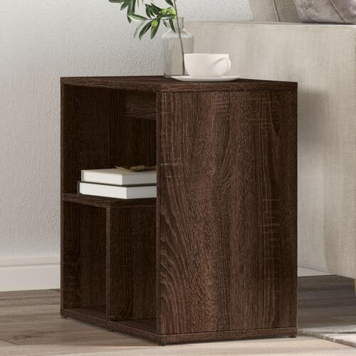 Sidebord 50x30x50 cm konstrueret træ brun egetræ