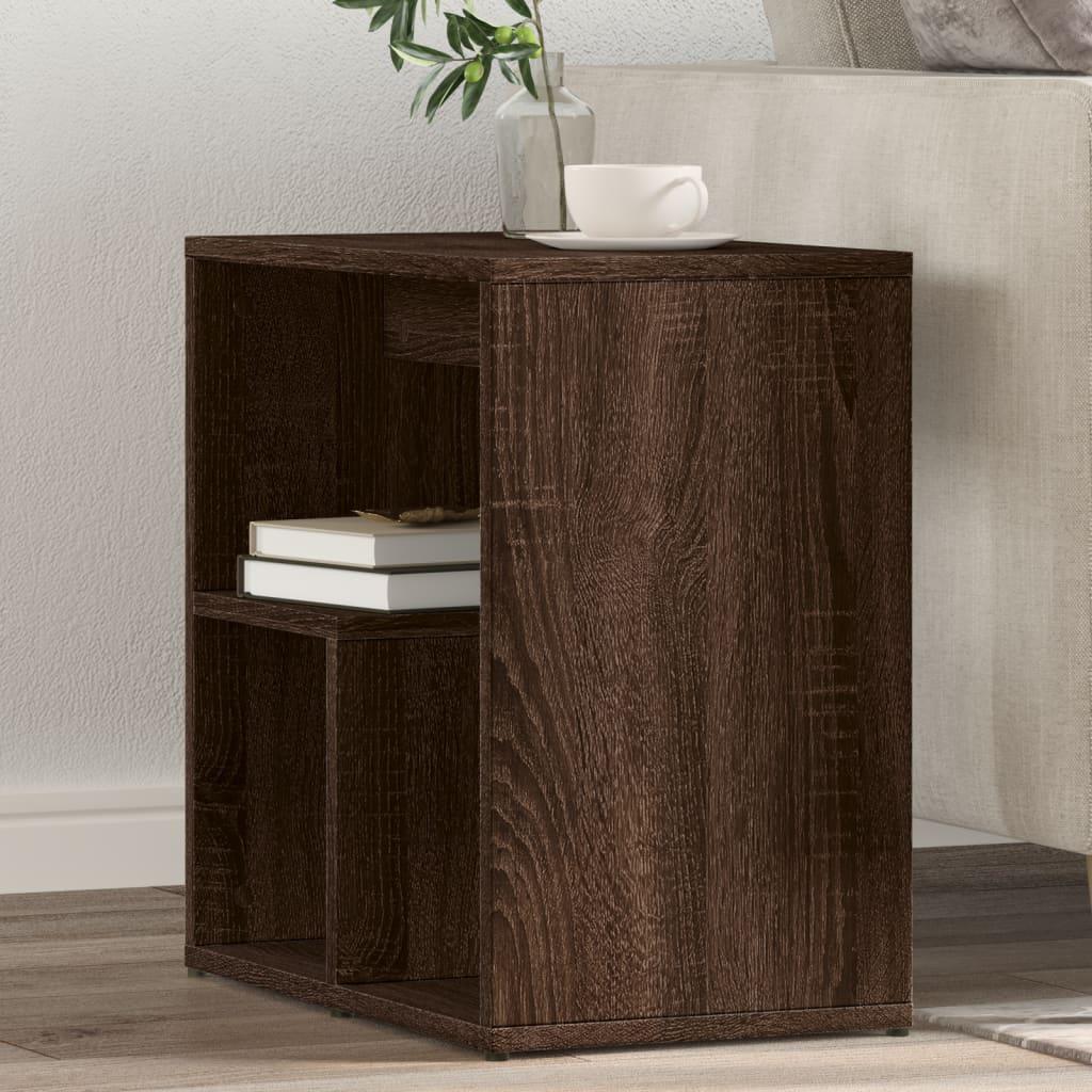 Sidebord 50x30x50 cm konstrueret træ brun egetræ