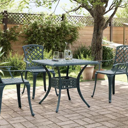 Havebord 80x80x75 cm støbt aluminium grøn