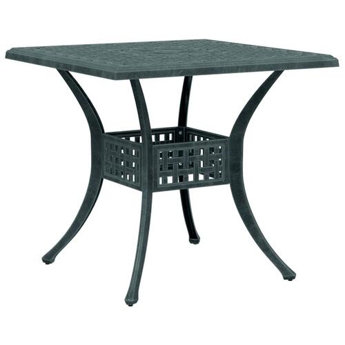 Havebord 80x80x75 cm støbt aluminium grøn