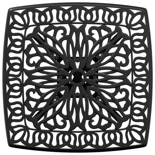 Havebord 53x53x53 cm støbt aluminium sort