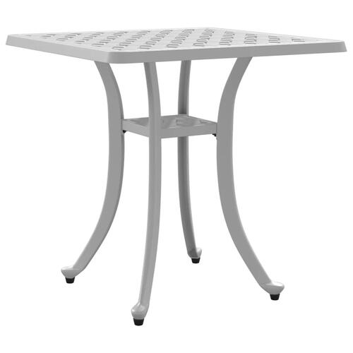 Havebord 53x53x53 cm støbt aluminium hvid