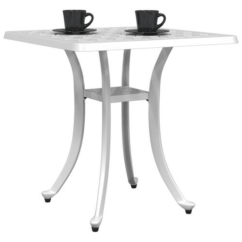 Havebord 53x53x53 cm støbt aluminium hvid
