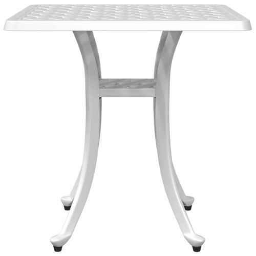 Havebord 53x53x53 cm støbt aluminium hvid