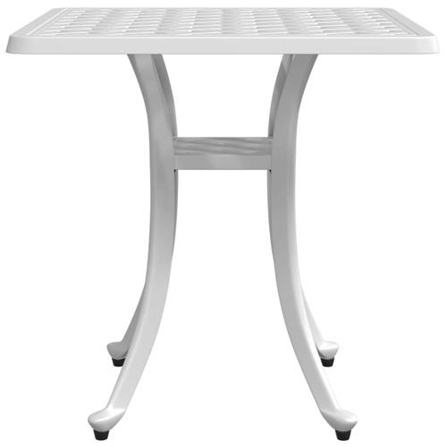 Havebord 53x53x53 cm støbt aluminium hvid
