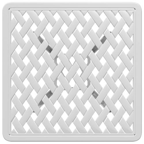 Havebord 53x53x53 cm støbt aluminium hvid