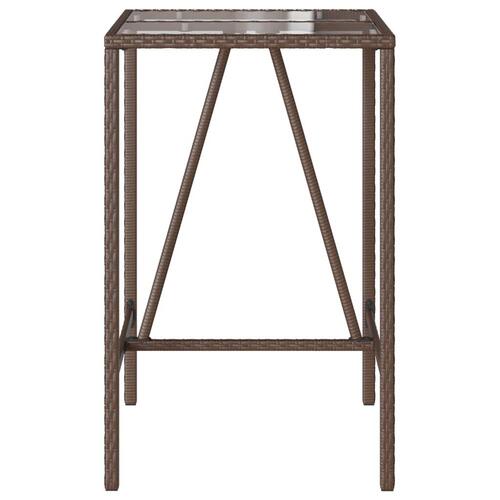Barbord til haven 70x70x110 cm polyrattan brun