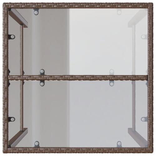 Barbord til haven 70x70x110 cm polyrattan brun