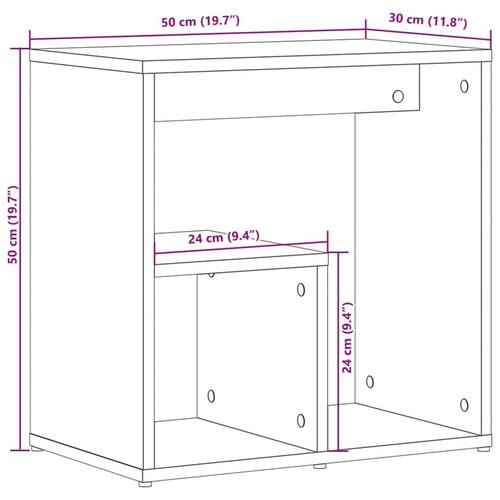Sideborde 2 stk. 50x30x50 cm konstrueret træ hvid