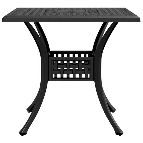 Havebord 80x80x75 cm støbt aluminium sort