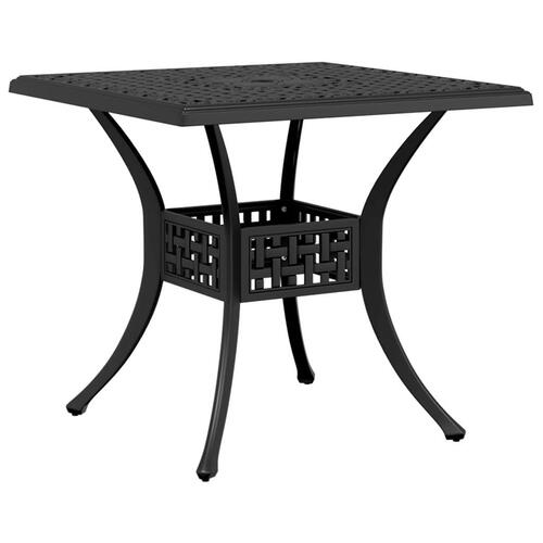 Havebord 80x80x75 cm støbt aluminium sort