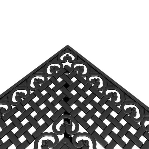 Havebord 80x80x75 cm støbt aluminium sort