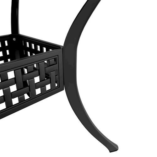 Havebord 80x80x75 cm støbt aluminium sort