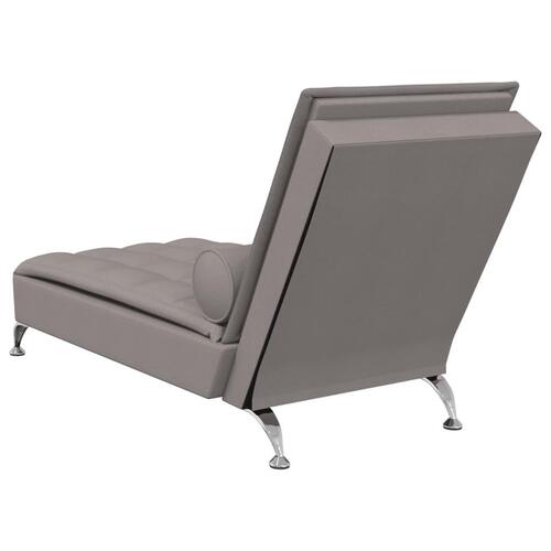 Chaiselong med massage og pude stof gråbrun