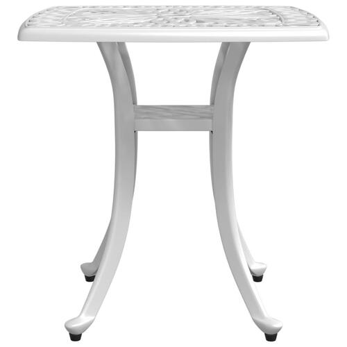 Havebord 53x53x53 cm støbt aluminium hvid