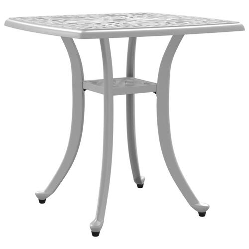 Havebord 53x53x53 cm støbt aluminium hvid