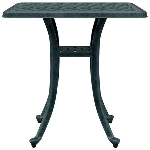 Havebord 53x53x53 cm støbt aluminium grøn