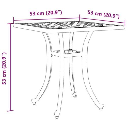 Havebord 53x53x53 cm støbt aluminium grøn
