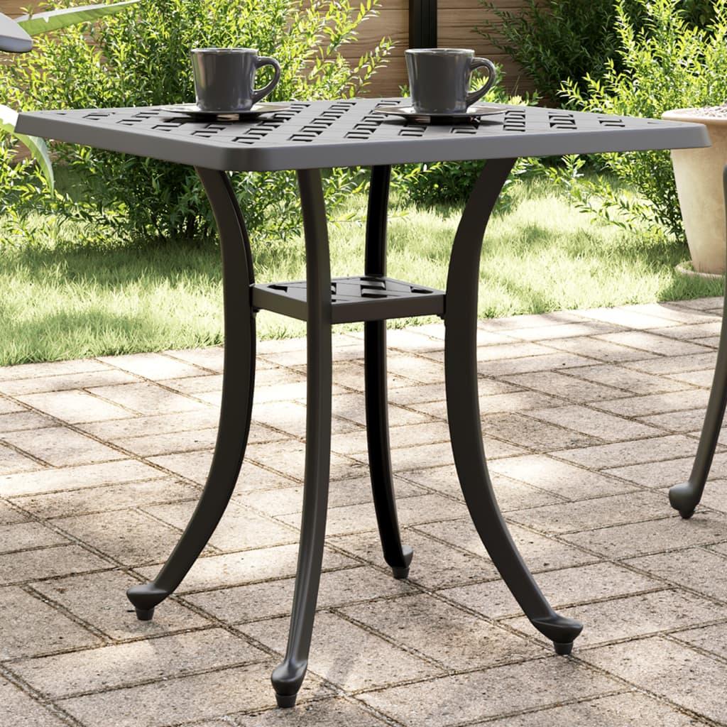 Havebord 53x53x53 cm støbt aluminium sort