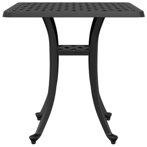Havebord 53x53x53 cm støbt aluminium sort