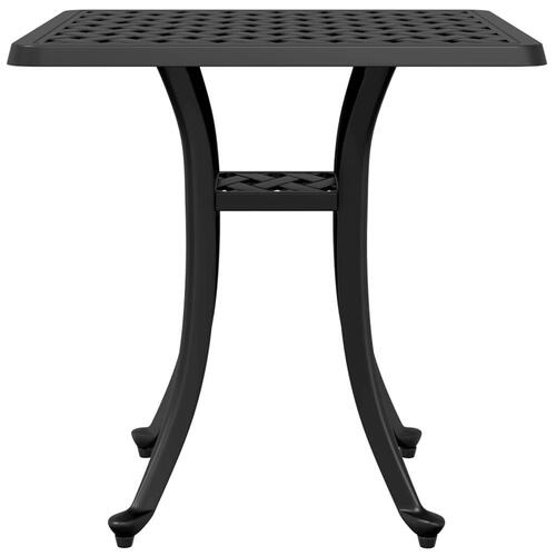 Havebord 53x53x53 cm støbt aluminium sort