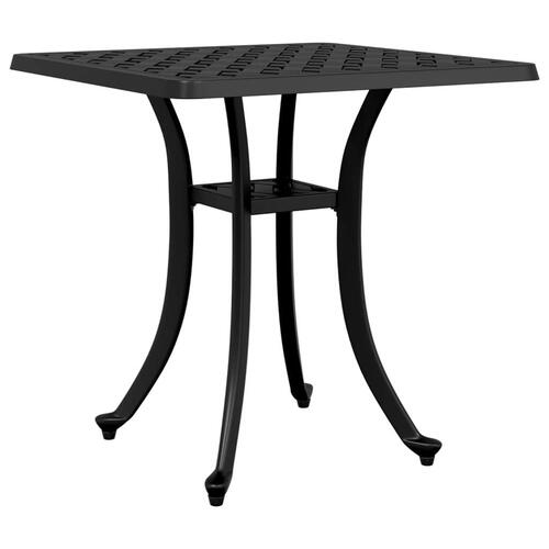 Havebord 53x53x53 cm støbt aluminium sort