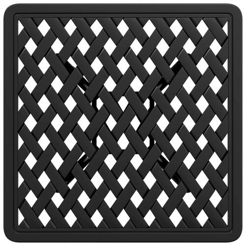 Havebord 53x53x53 cm støbt aluminium sort