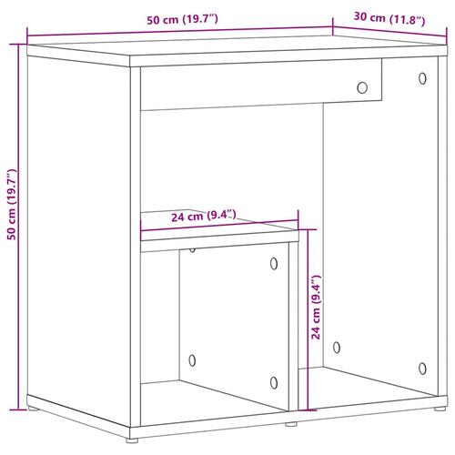 Sidebord 50x30x50 cm konstrueret træ sort