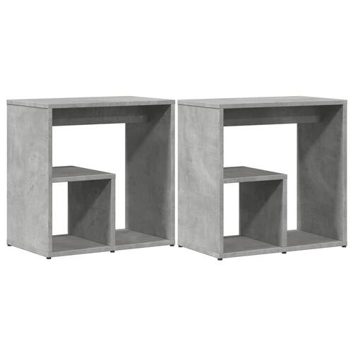 Sideborde 2 stk. 50x30x50 cm konstrueret træ betongrå
