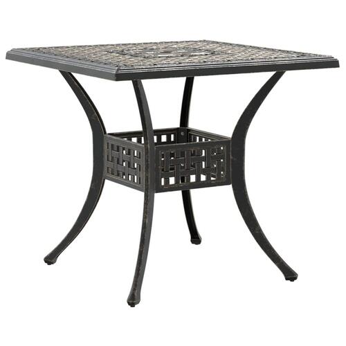 Havebord 80x80x75 cm støbt aluminium bronzefarvet