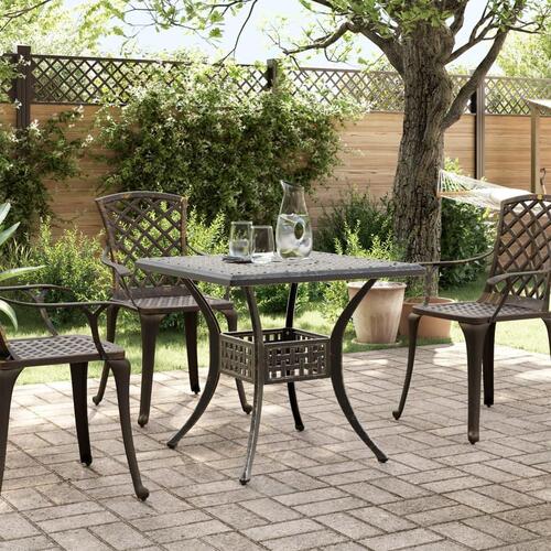 Havebord 80x80x75 cm støbt aluminium bronzefarvet