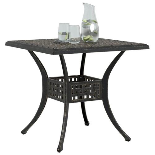 Havebord 80x80x75 cm støbt aluminium bronzefarvet