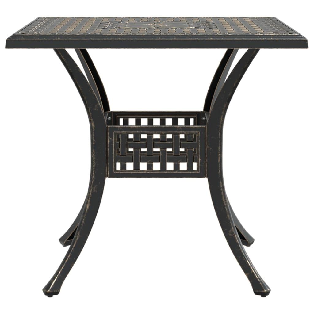 Havebord 80x80x75 cm støbt aluminium bronzefarvet