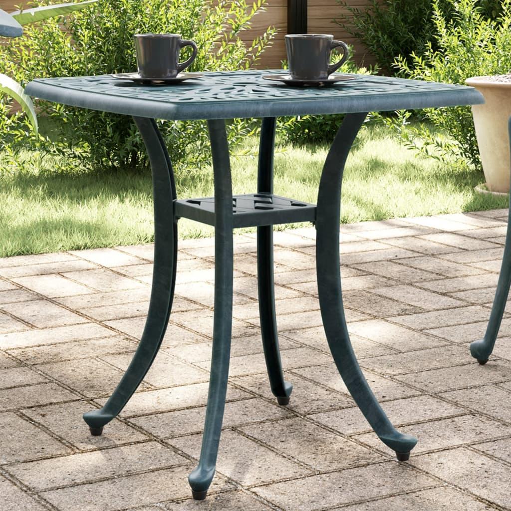 Havebord 53x53x53 cm støbt aluminium grøn