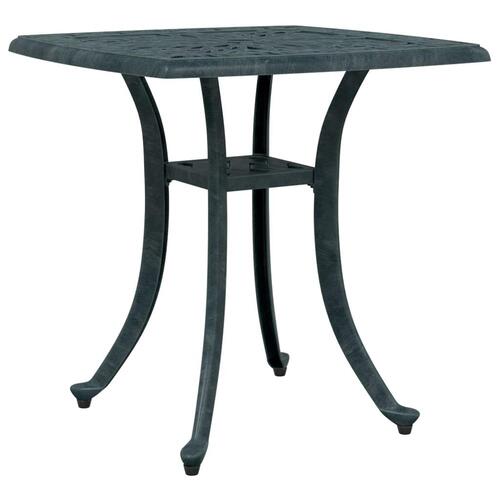 Havebord 53x53x53 cm støbt aluminium grøn