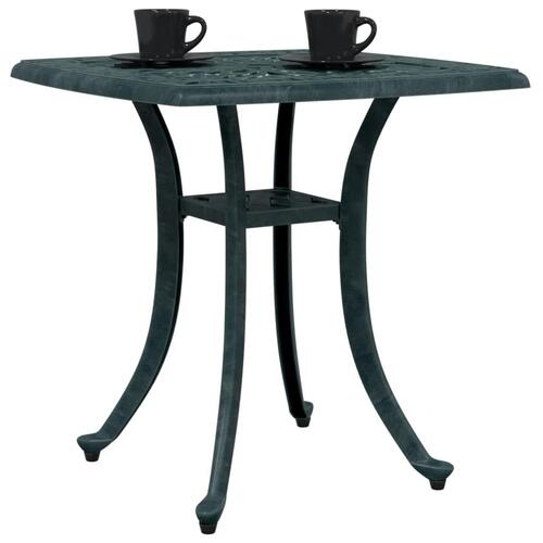 Havebord 53x53x53 cm støbt aluminium grøn