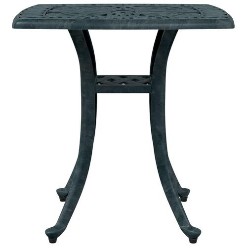 Havebord 53x53x53 cm støbt aluminium grøn