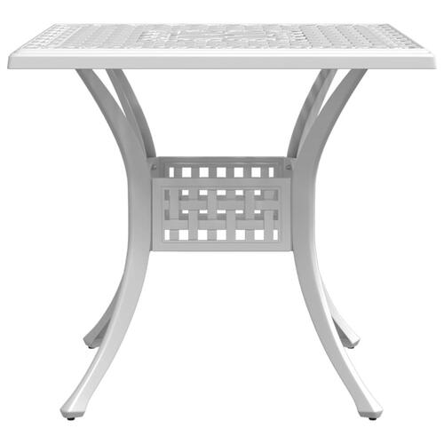 Havebord 80x80x75 cm støbt aluminium hvid