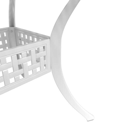 Havebord 80x80x75 cm støbt aluminium hvid