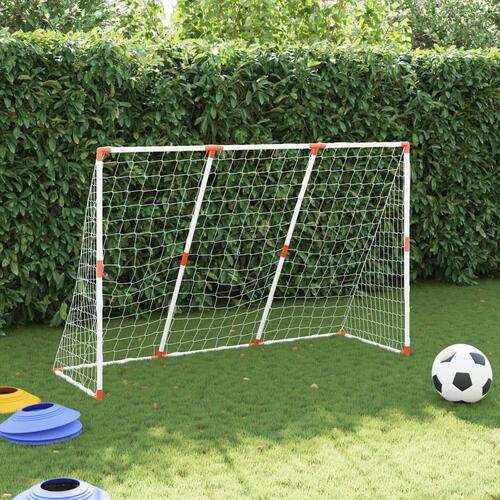 Fodboldmål til børn 184x64x124 cm med 2 bolde hvid
