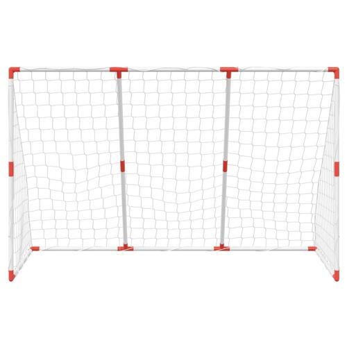 Fodboldmål til børn 184x64x124 cm med 2 bolde hvid