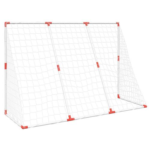 Fodboldmål til børn 184x64x124 cm med 2 bolde hvid