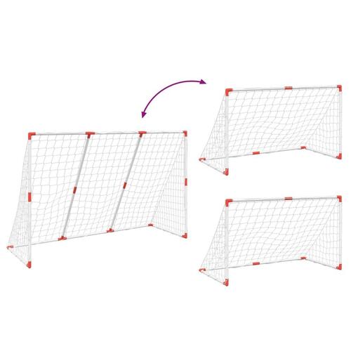 Fodboldmål til børn 184x64x124 cm med 2 bolde hvid